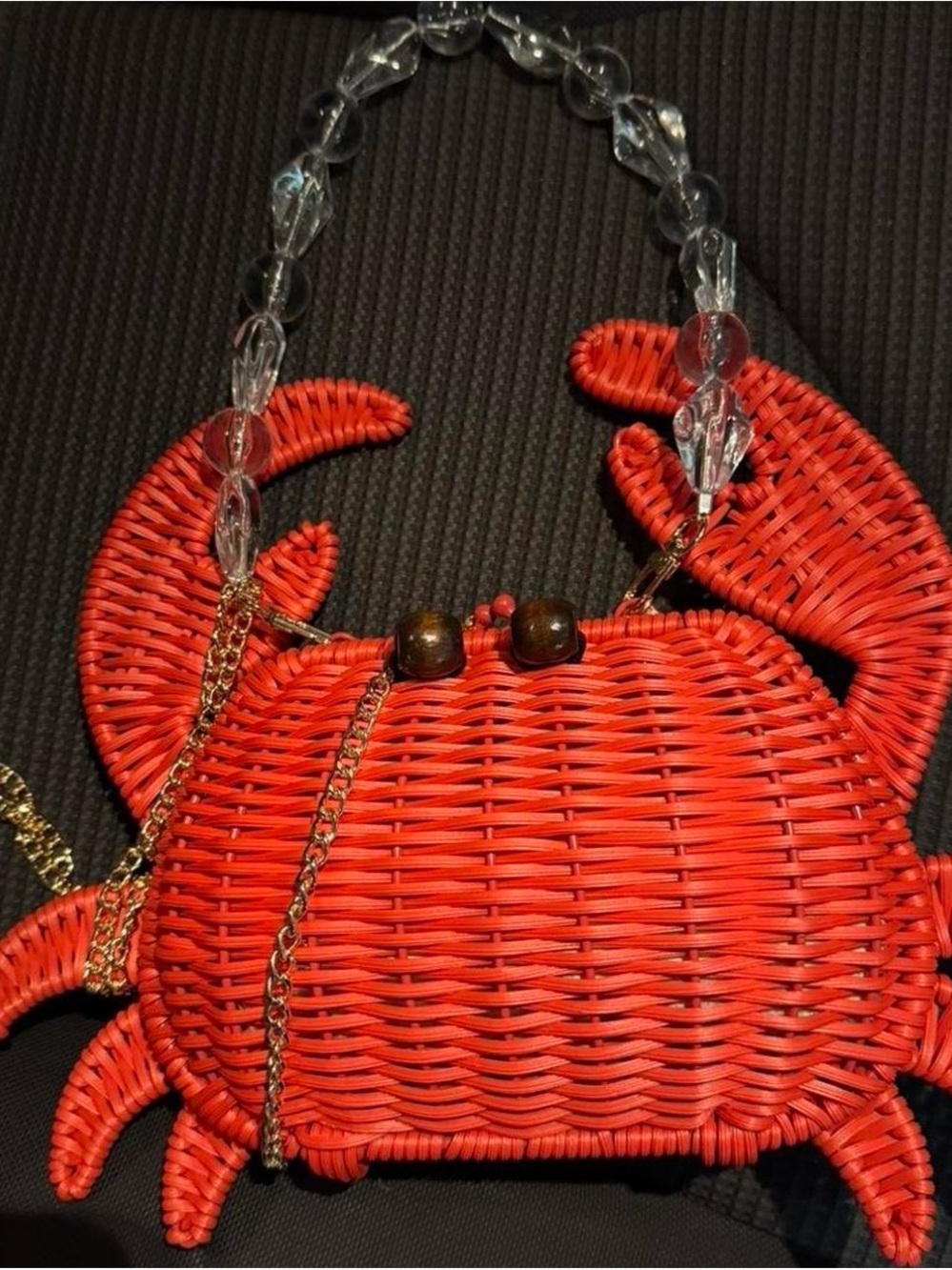 Tommy Bahama New Viral Crab Red Wicker Crossbody Bag